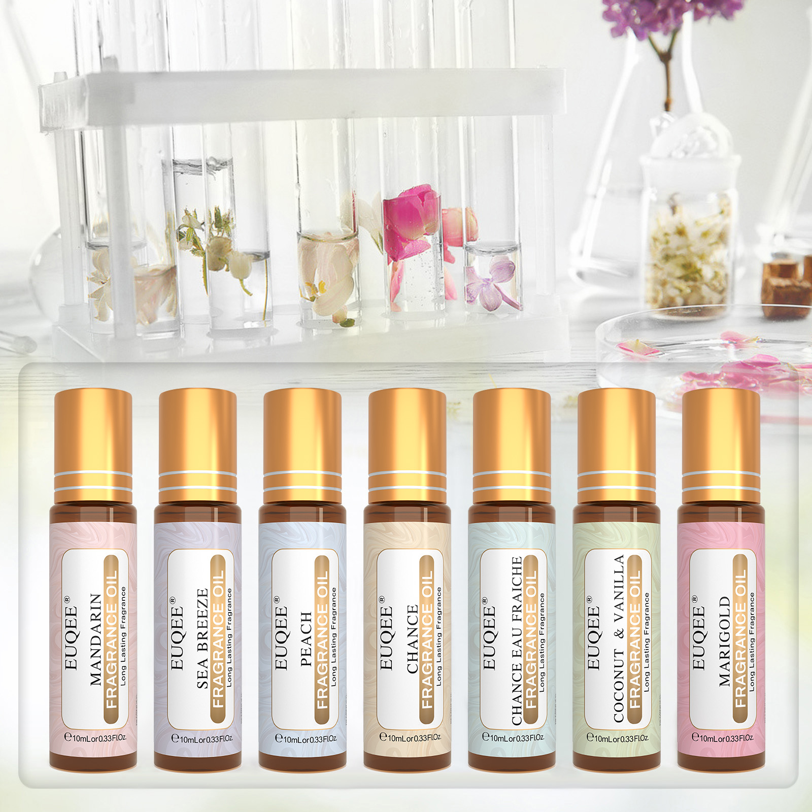 EUQEE 10ML Ángel coco vainilla Good Girl Roller aceites aromáticos para mujeres fácil de llevar, fragancia corporal de aromaterapia de larga duración