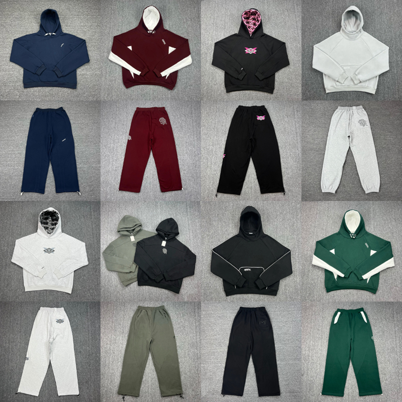 Neuheiten Mertre Hoodie Hochwertige Reißverschlusstasche Jogginghose mit Besticktem Logo Pullover