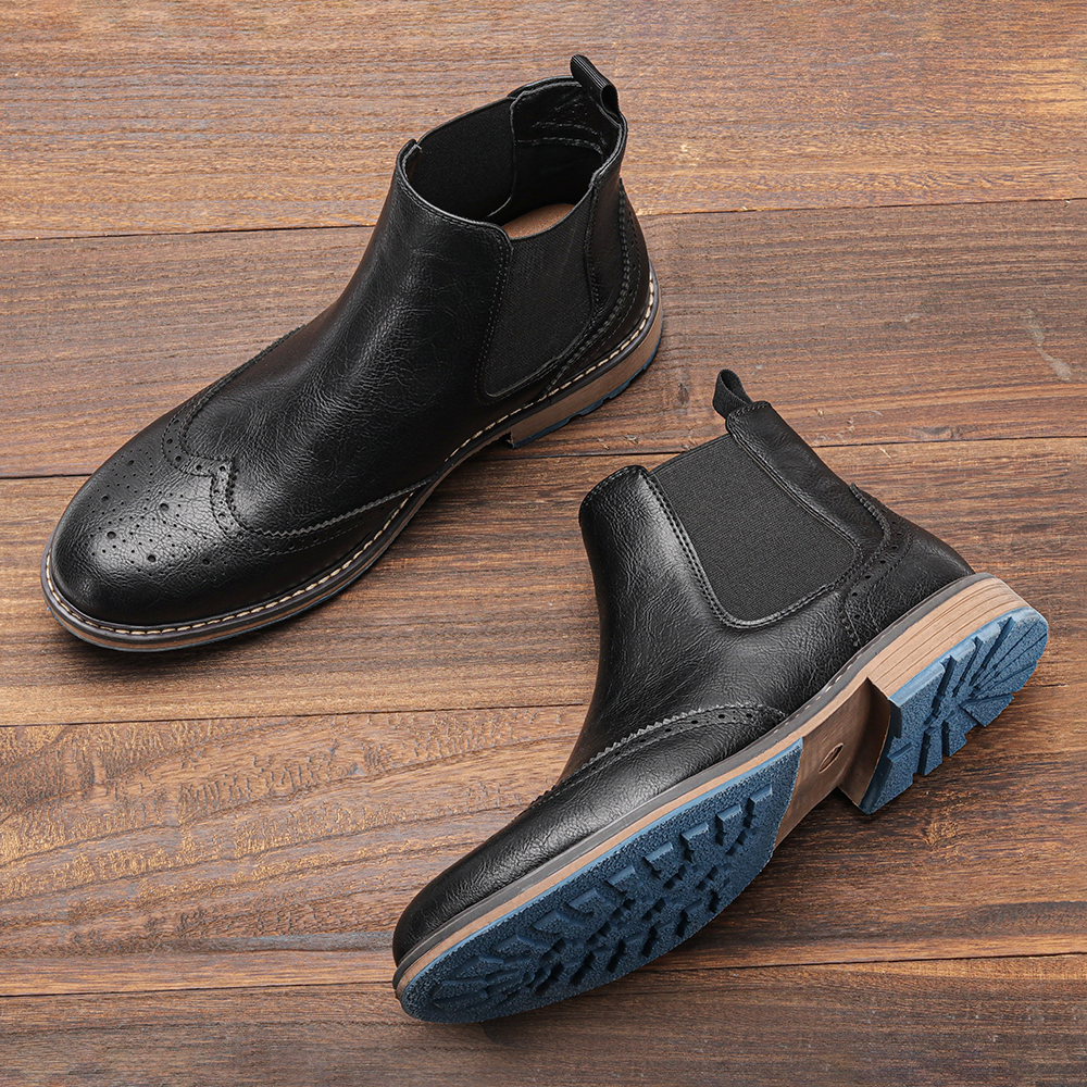 Taglia 7-13 Stivali brogue Chelsea da uomo Stivali classici in pelle stile americano