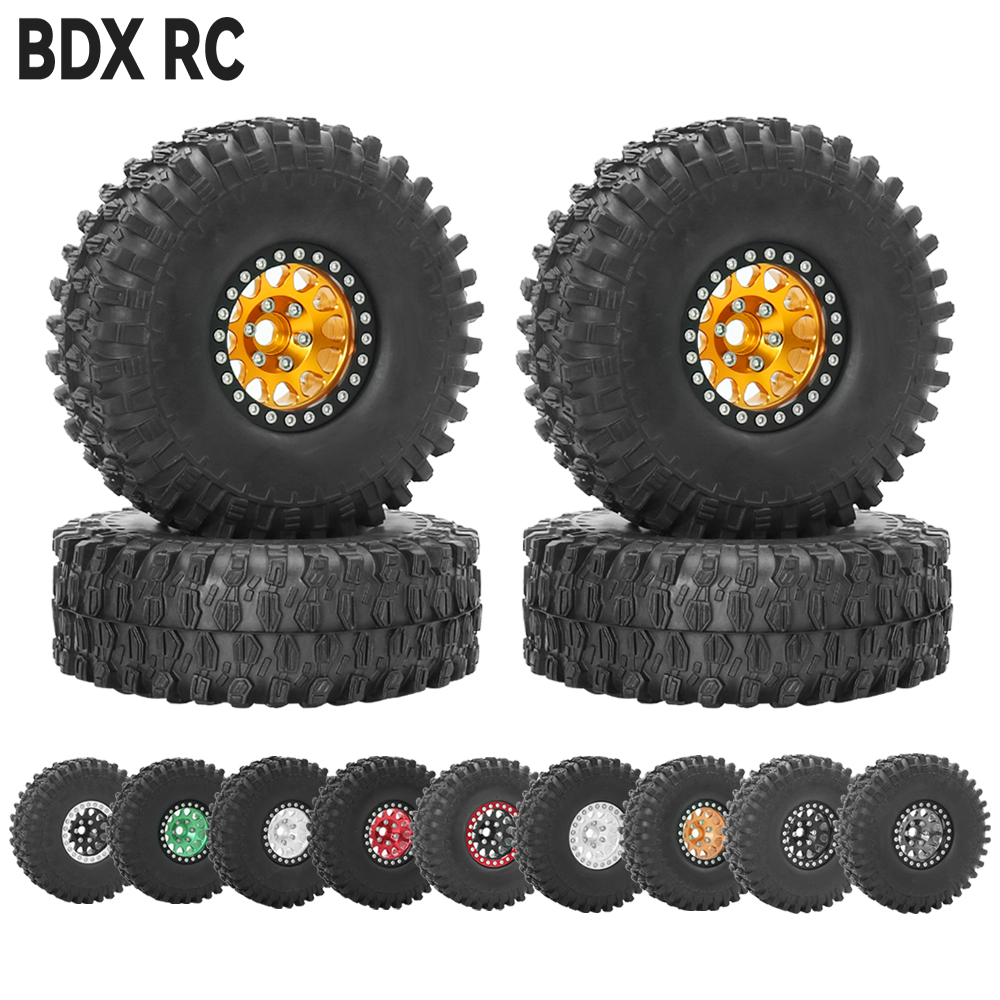 Conjunto de pneus de aro de roda Beadlock de metal 1.9 para carro crawler 1/10 RC Axial SCX10 III AXI03007 90046 TRX-4 Redcat GEN 8