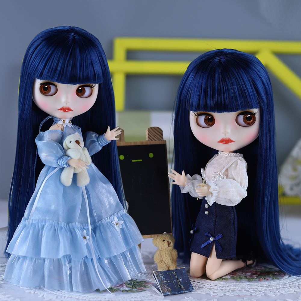 ICY DBS-Muñeca Blyth BJD, cuerpo articulado, piel blanca, pelo azul, muñeca 1/6, 30cm, regalo para niña, Anime SD