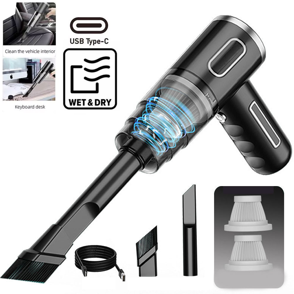 STONEGO-aspiradora de mano Usb para coche, aspirador portátil inalámbrico de gran succión para coche, Mini soplador pequeño con filtro doble