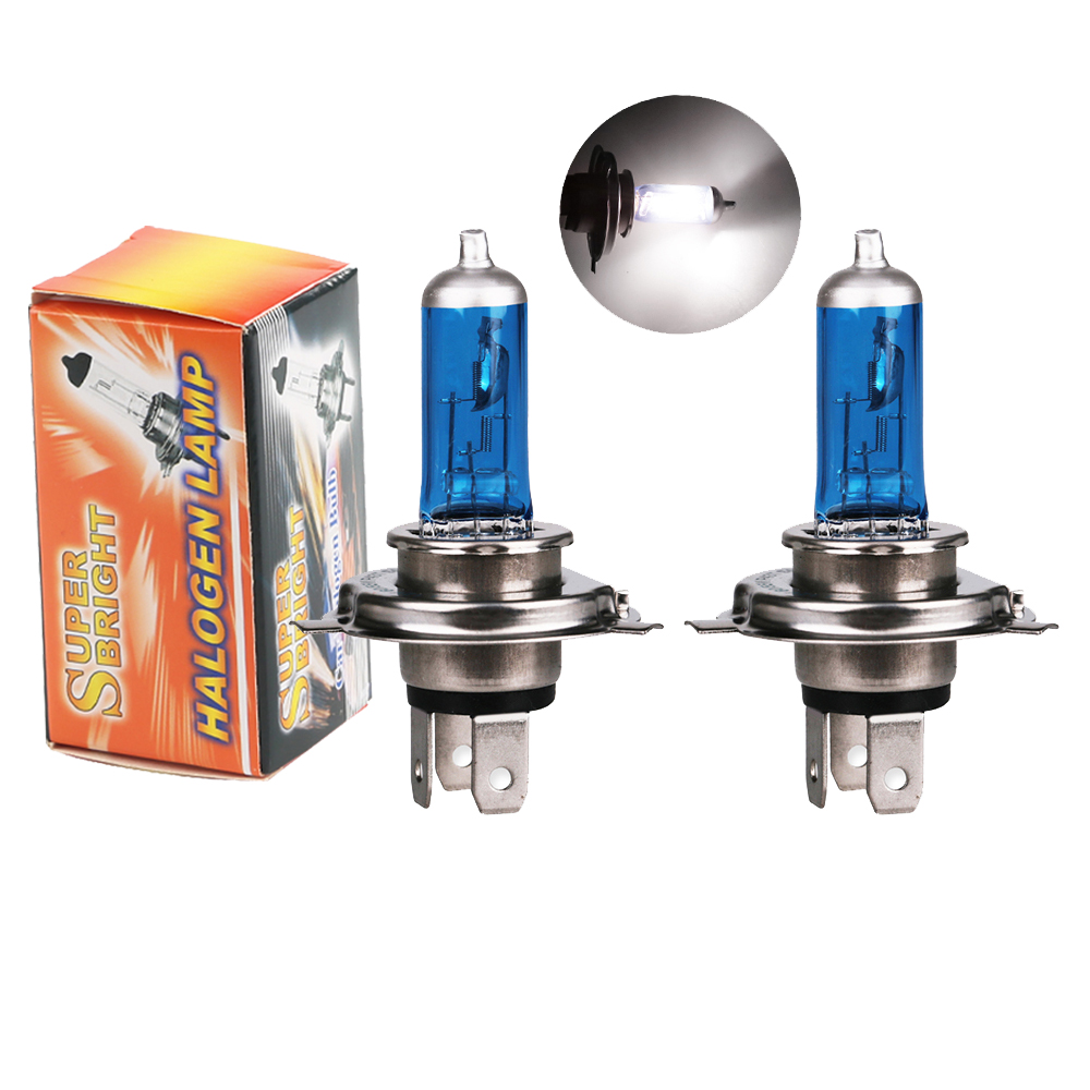 Accesorios para coche H4 60/55W bombilla halógena para coche 12V luz halógena haz alto y bajo P43T 9003 Super xenón blanco 6000K lámpara de faro