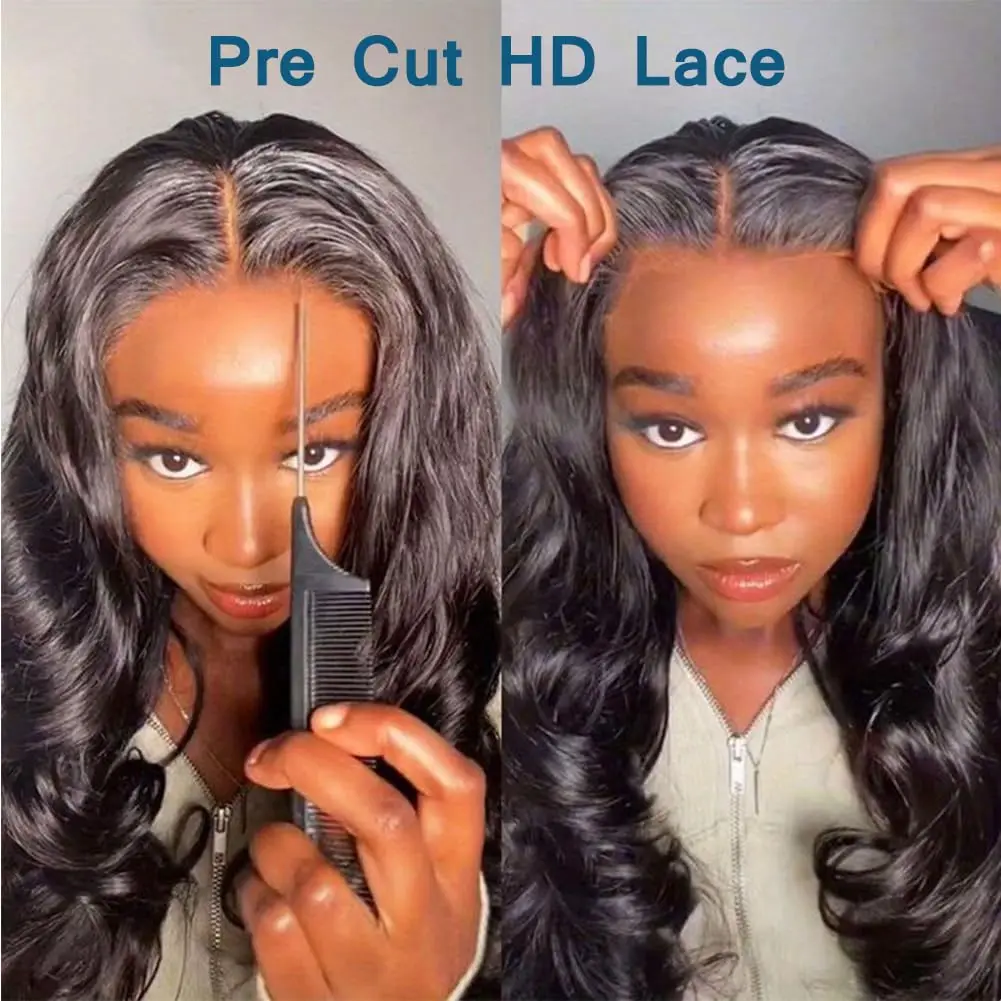 Body Wave Glueless Preplucked Human Wigs Ready To Go 4X4 Human Hair Wigs Pre Cut Ready To Wear Closure 5X5 Brazilian Wig
