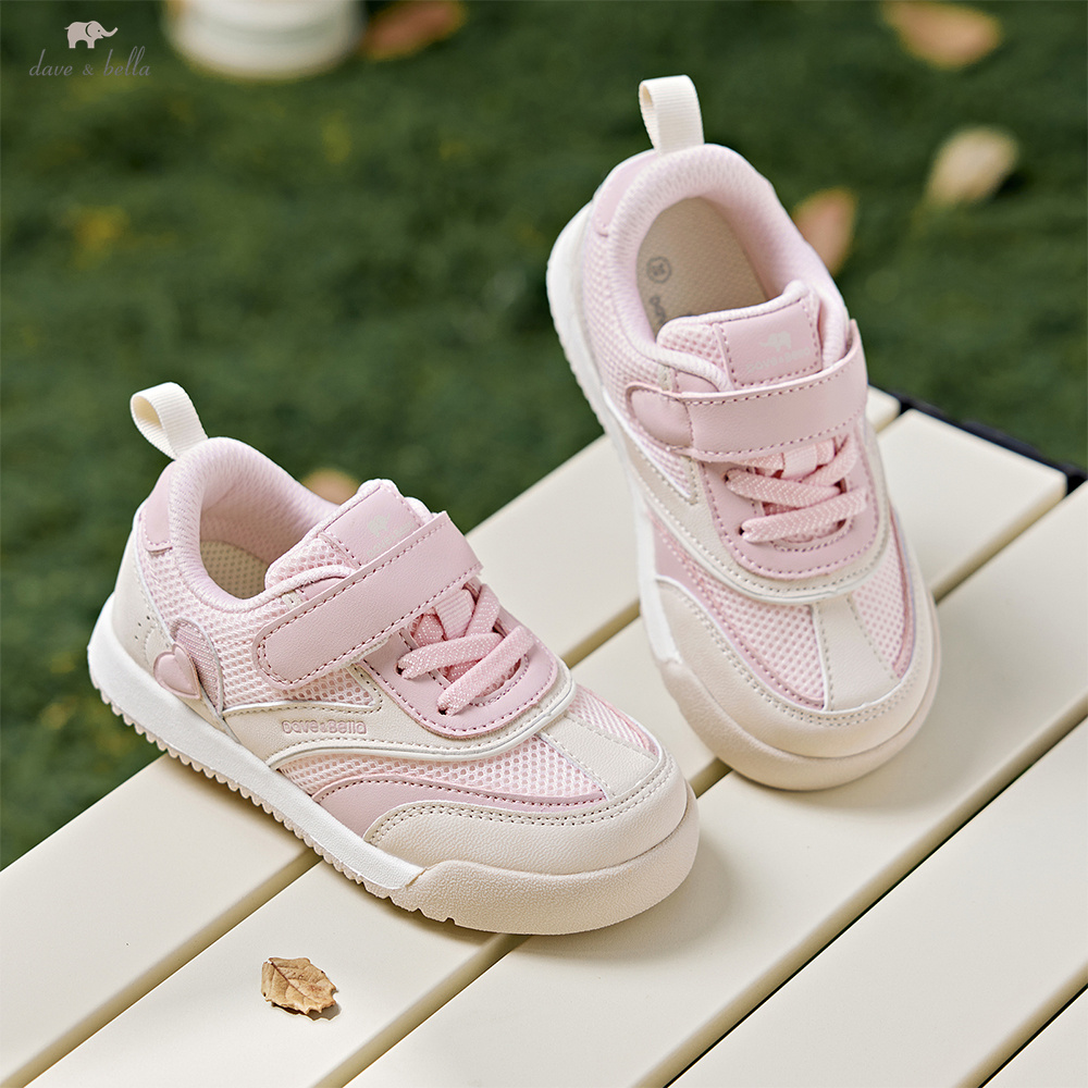 Dave Bella, zapatos de tabla para niños, zapatos antibacterianos transpirables de otoño para niñas, zapatos deportivos rosas para niños al aire libre DB3253433