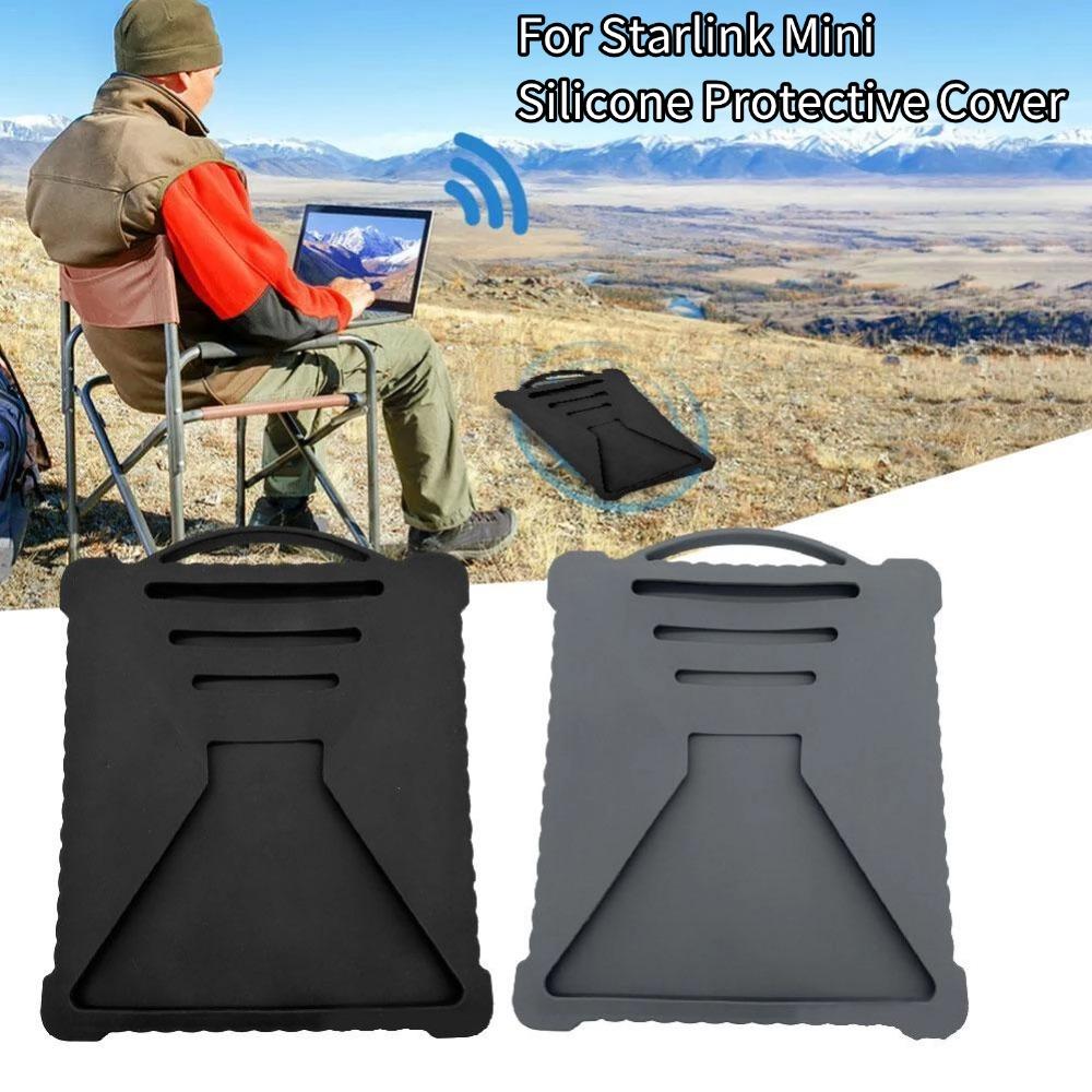   Para StarLink Mini cubierta protectora de silicona cubierta protectora de antena receptora de señal de viaje al aire libre