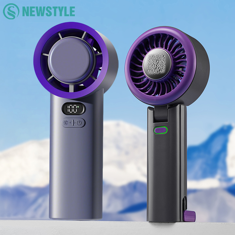 Neuer tragbarer Handventilator mit 100 Windgeschwindigkeiten, einstellbare Kühlung, Mini-Turbo-Ventilator, langlebiger Hochgeschwindigkeits-Kaltkompressenventilator