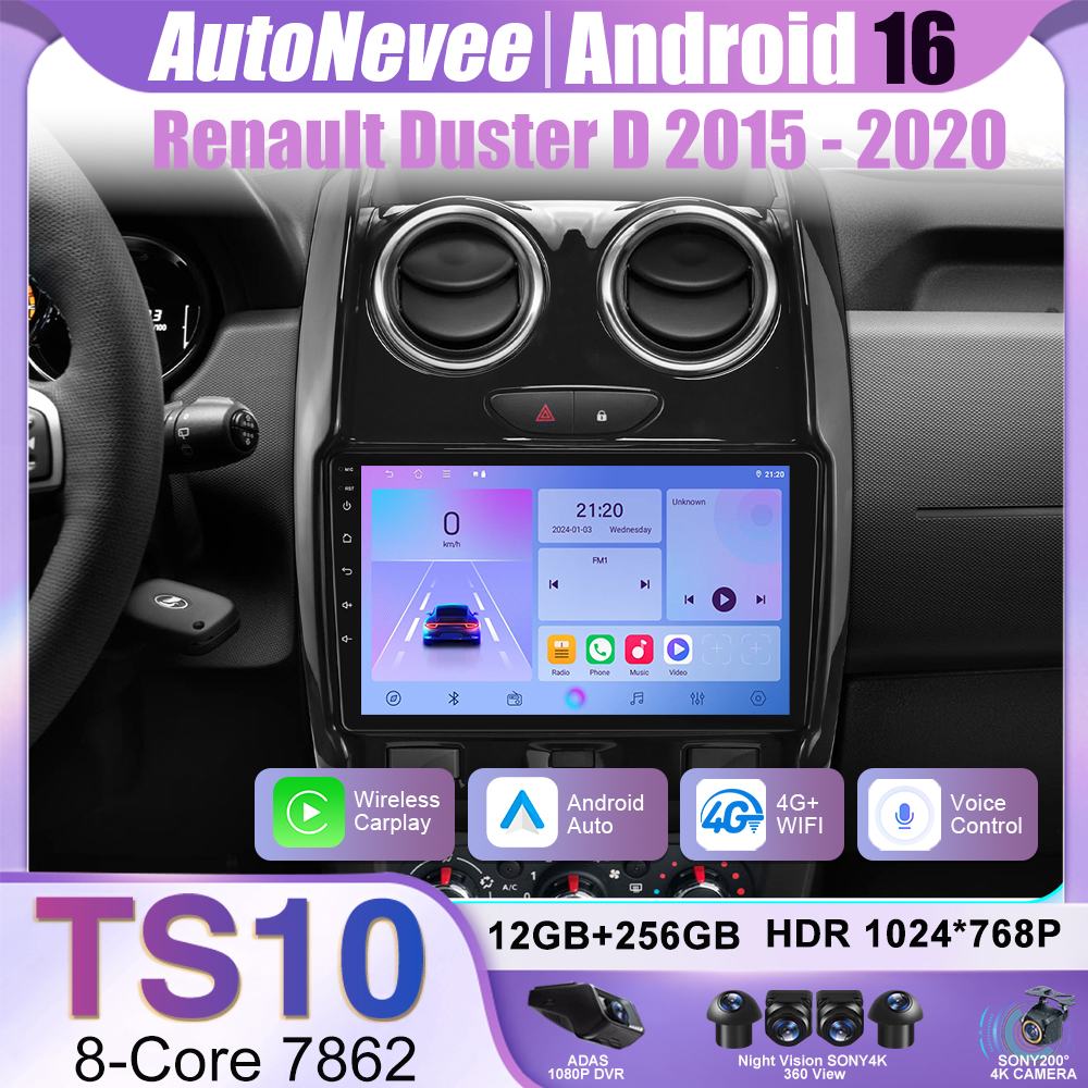 Android Auto Untuk Renault Duster D 2015 2016 2017 2018 2019 2020 Lada Largus 2021 Radio Mobil Multimedia Player Stereo Navigasi