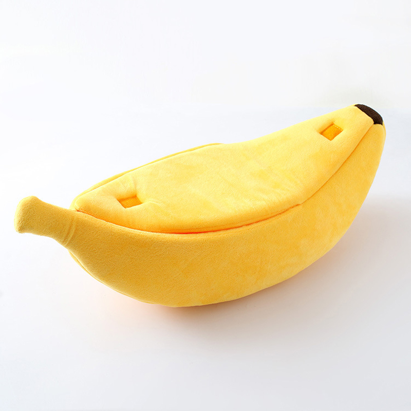 Zimowy bananowy domek dla kota, zabawny, uroczy, przytulny materac dla kota, ciepłe, wytrzymałe, przenośne legowisko dla zwierząt, kosz, budka, poduszka dla psa, artykuły dla kotów, zima
