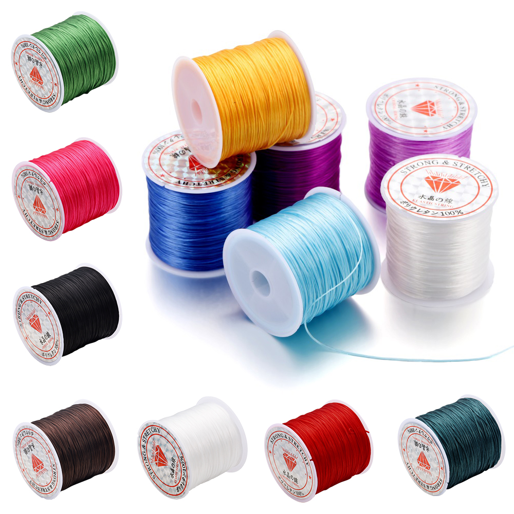 10/40M 1mm Fil élastique Rond Crystal Line Nylon Caoutchouc Corde Extensible Corde Élastique Pour Bricolage Bijoux Fabrication Perlage Bracelet