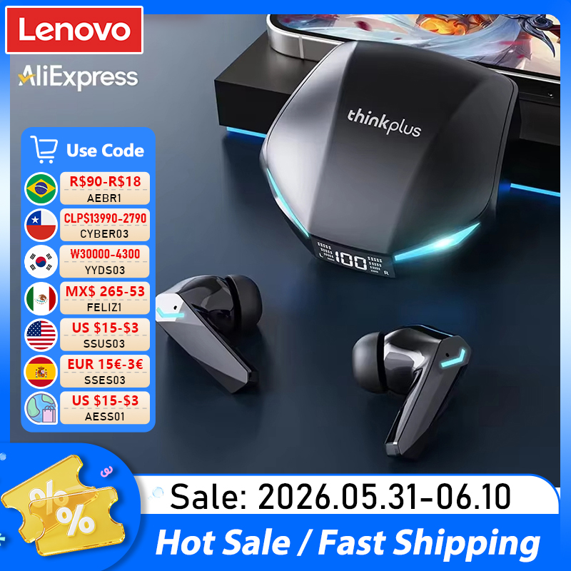 Выбор наушников Lenovo XT53, беспроводные наушники Bluetooth 5,4, игровая гарнитура с низкой задержкой, шумоподавление, светодиодный дисплей, новые наушники