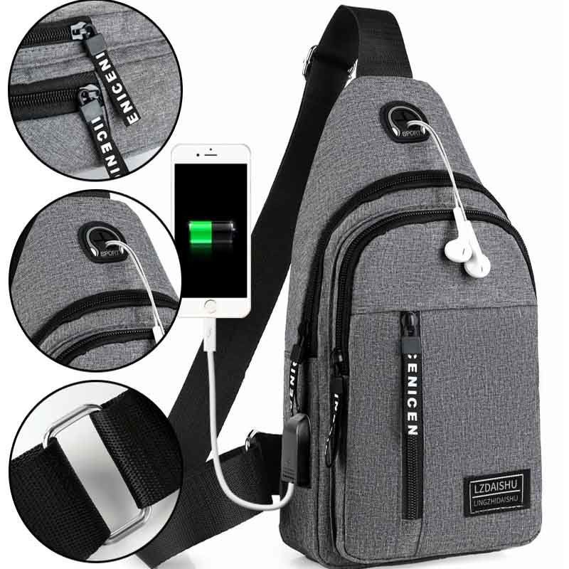 Männer Tasche Einfarbig männer Brust Tasche Outdoor Casual Modische Kleine Satchel Leinwand Handtasche Zipper Messenger Mode Taschen