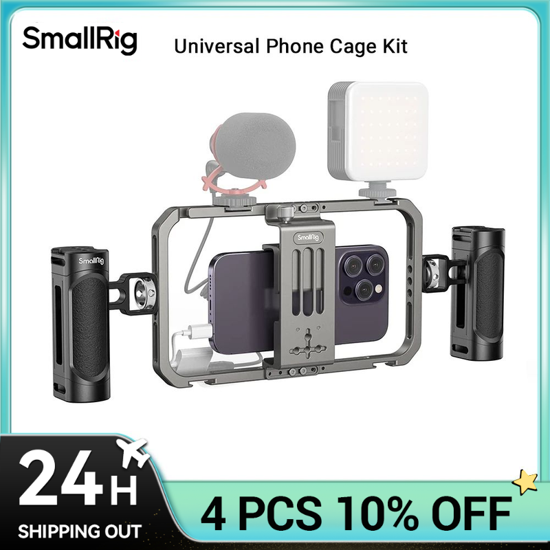 Uniwersalny zestaw do filmowania smartfonem SmallRig z uchwytami, ręczny zestaw do filmowania i vlogowania dla iPhone 17 Pro/Pro Max