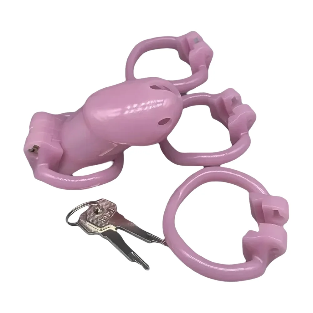 Alat Keperawanan Pria dari Resin dengan 4 Ukuran Cincin Penis, Sangkar Penis, Cockring, Sabuk Keperawanan, Pengunci Penis, Mainan Seks Dewasa untuk Pria