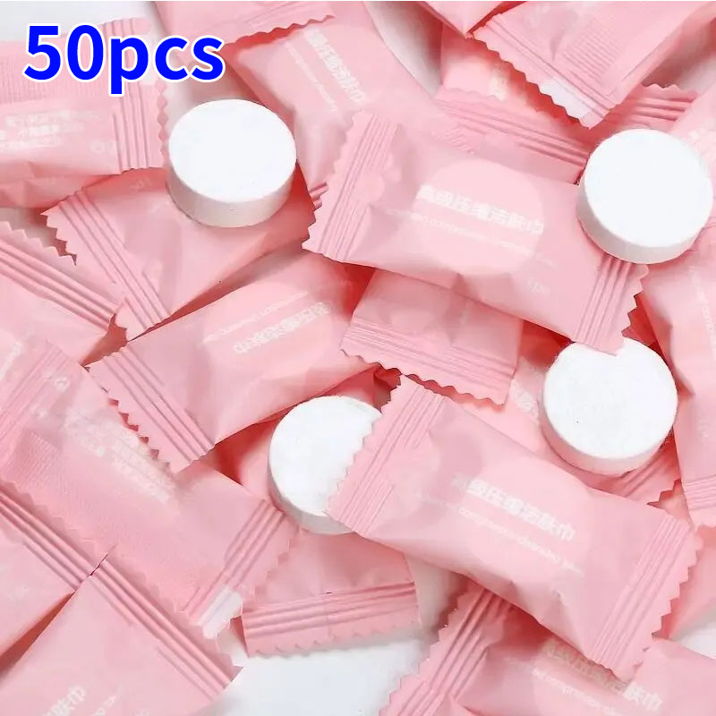 Outdoors Moistened Water Wet Wipe Compressed Towel 50/100pcs Disposable Portable Travel Non-woven Cleansing Face Towel Tissues