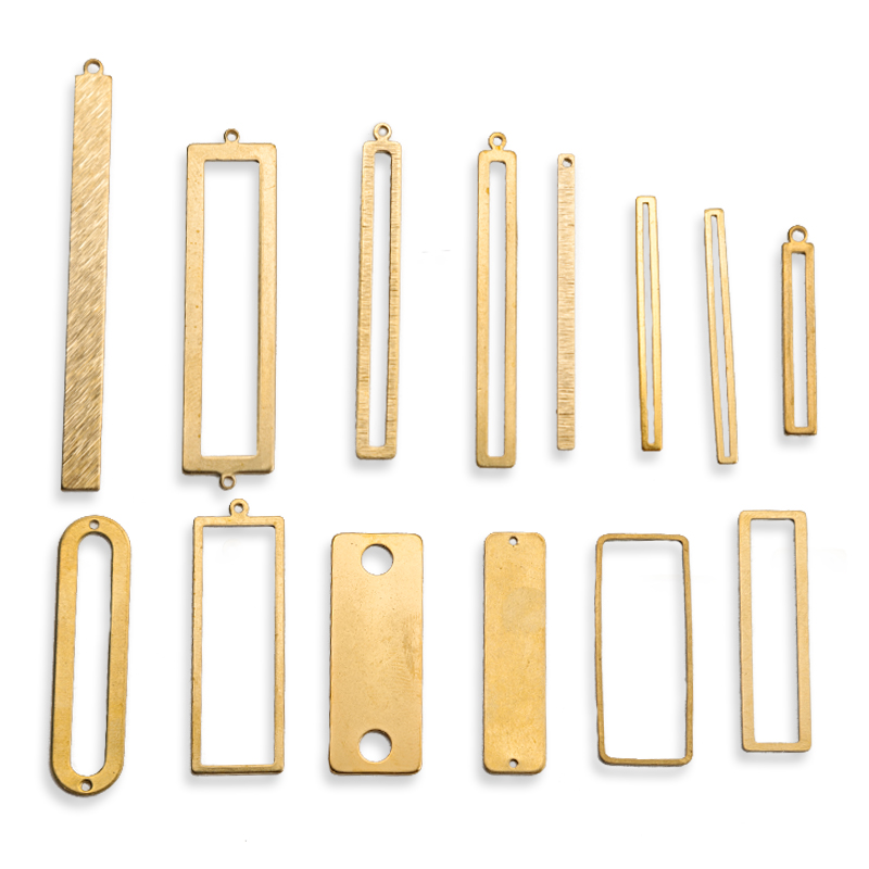 10-20pcs ทองเหลืองสี่เหลี่ยมผืนผ้ากรอบแถบ Charms Connectors สําหรับ DIY Handmade ต่างหูสร้อยข้อมือเครื่องประดับค้นหาทําหัตถกรรม
