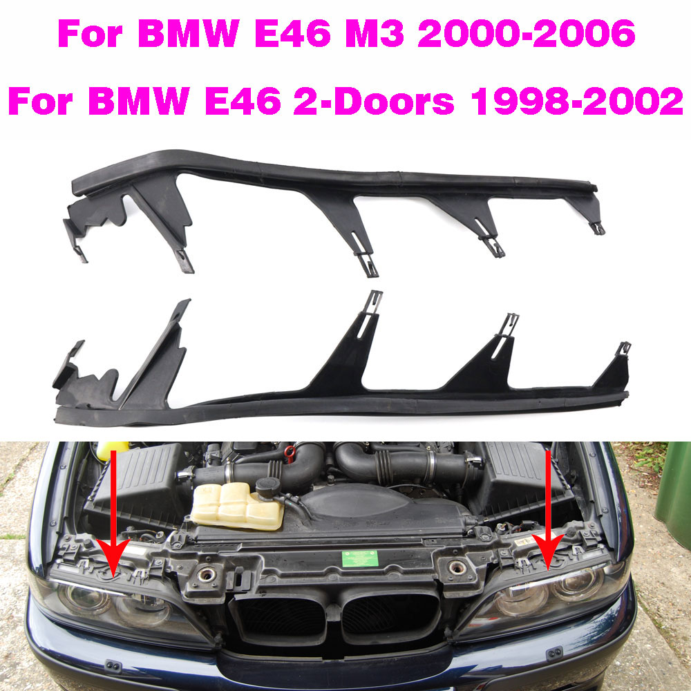 ชุดแถบปิดไฟหน้ารถส่วนบนปะเก็นแถบปิดไฟหน้าสำหรับ BMW E46 2ประตู323i 325i 328i 330i 1998-2002