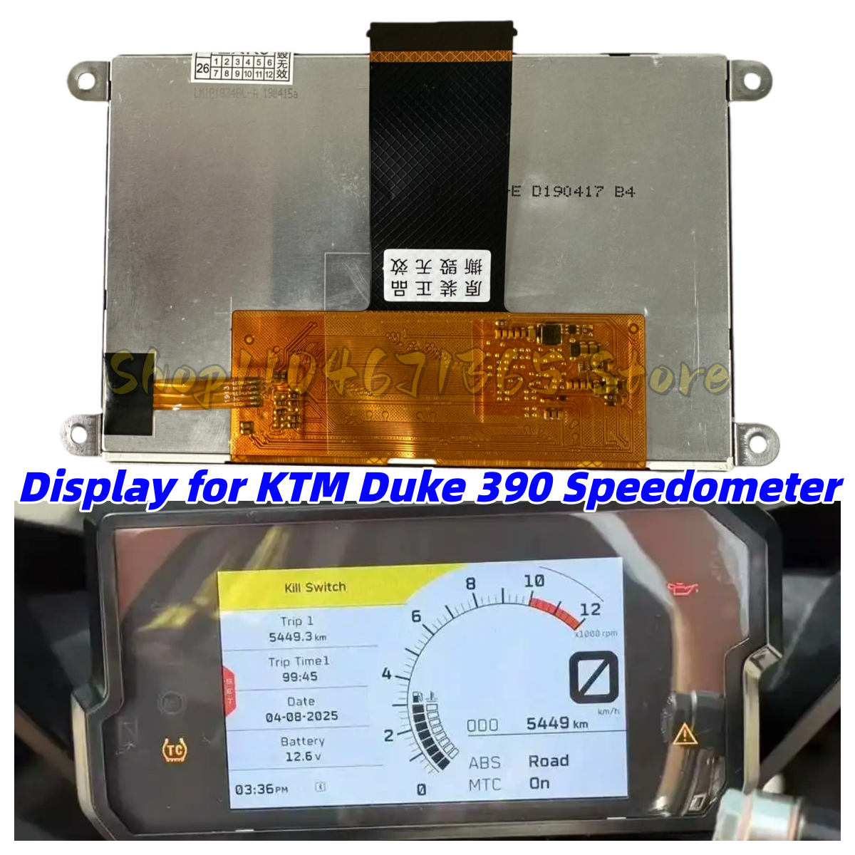 Instrument Cluster LCD Display Screen for KTM Duke  390 Speedometer TFT7K1069FPC-A2-E