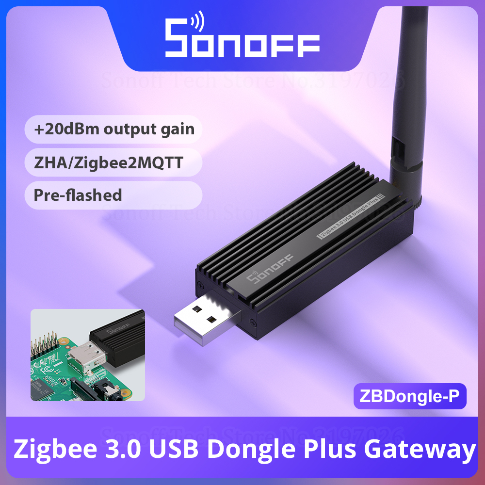 SONOFF ZBDongle Zigbee 3.0 USB Gateway ZBDongle Plus Universal über ZHA oder Zigbee2MQTT Unterstützt Sonoff ZBMINI S26R2ZB SNZB Sensoren