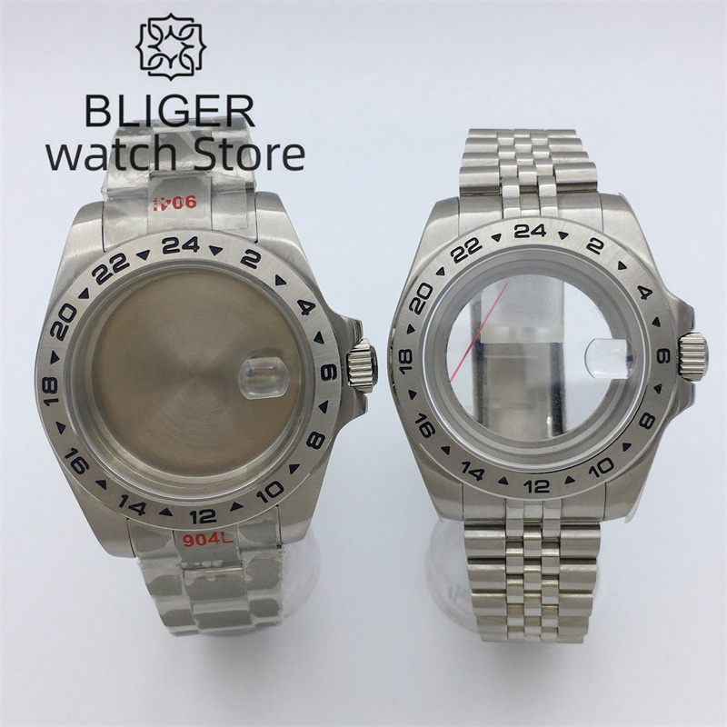 Корпус BLIGER 40 мм/43 мм Explore 2, твердый безель, сапфировое стекло, подходит для механизма NH34 NH35 NH36 ETA2824 PT5000 Miyota DG2813 3804