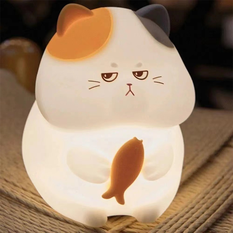 Gierige Katze Nachtlicht USB wiederaufladbar warme und RGB Kinderzimmer Schlaflampe Kawaii kabellose Nachtlichter für Kinderzimmer Dekor