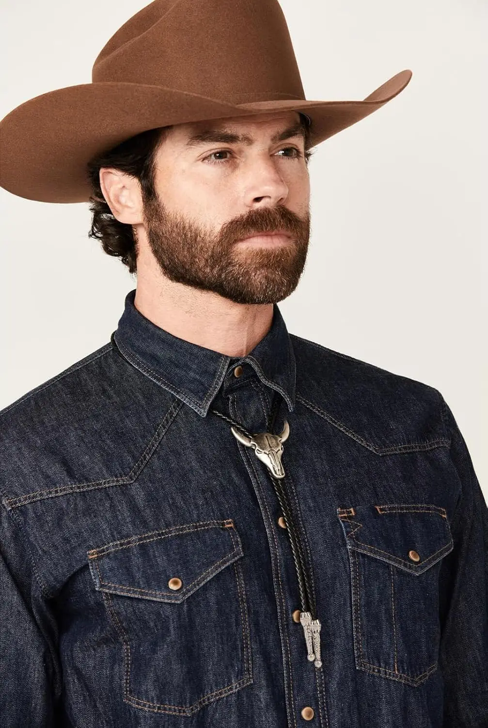 Cabeça de touro ajustável cinco estrelas ocidental cowboy bolo gravata rodeo dança gravata colar pingente de couro falso