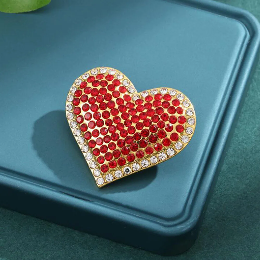 Broches de Corazón con Pedrería de Moda para Mujer, Regalos de Joyería para el Día de San Valentín