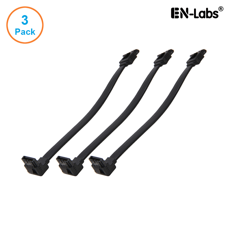 3 Pak Kabel SATA3 III Kabel Data 6Gbps dengan Kait Pengunci untuk SATA 3.0 HDD, SSD, Driver CD, Lurus/Dajat 15/25/45/60Cm