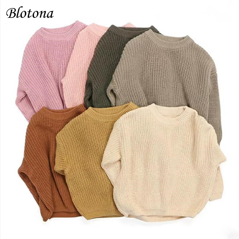 Mais novo bebê recém-nascido menina menino de malha manga longa outono inverno camisola sólida solta pulôver casual topos crianças roupas 3m-5y