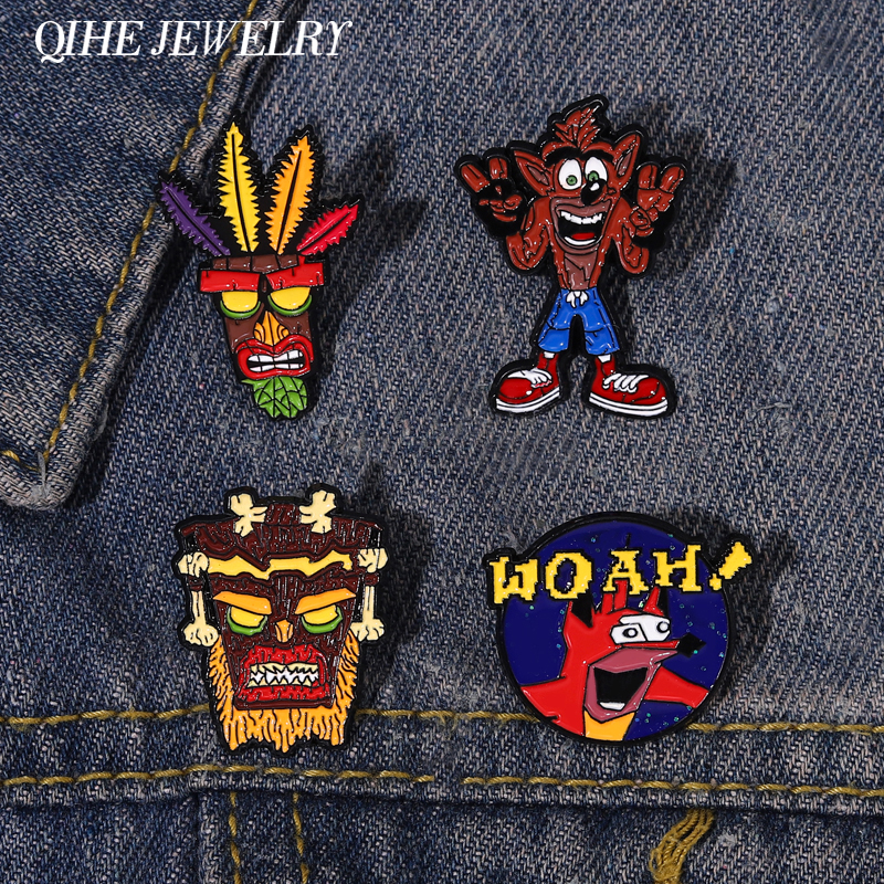 Broche en émail pour personnage de jeu d'anime, Badge Animal loup, Punk en métal classique, vêtements à revers, pull, bijoux personnalisés pour enfants, cadeaux