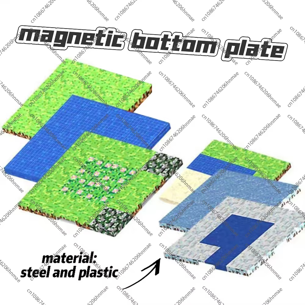 Magnetic Base Plate Variety Baseplates Match Mine World Magnetic Building Blocks Toys for Boys and Girls 3+ DIY Children Toy
