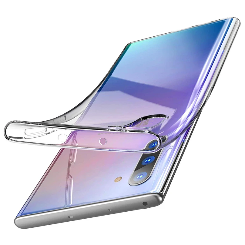 Оригинальный прозрачный силиконовый чехол для телефона Samsung Galaxy Note 10 Plus 10 + Ультратонкий Мягкий чехол из ТПУ для Samsung Note 10 Pro