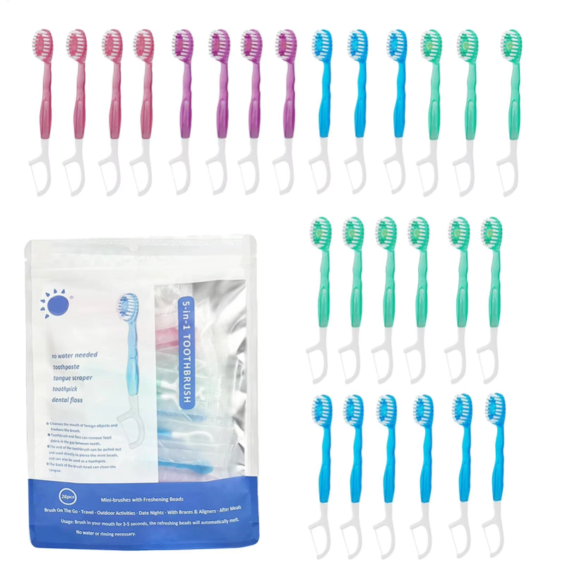 Disposable Mini Toothbrushes With Toothpaste Travel-sized Small Head Portable Toothbrush Toothbrush Kit For Personal-Hygiene