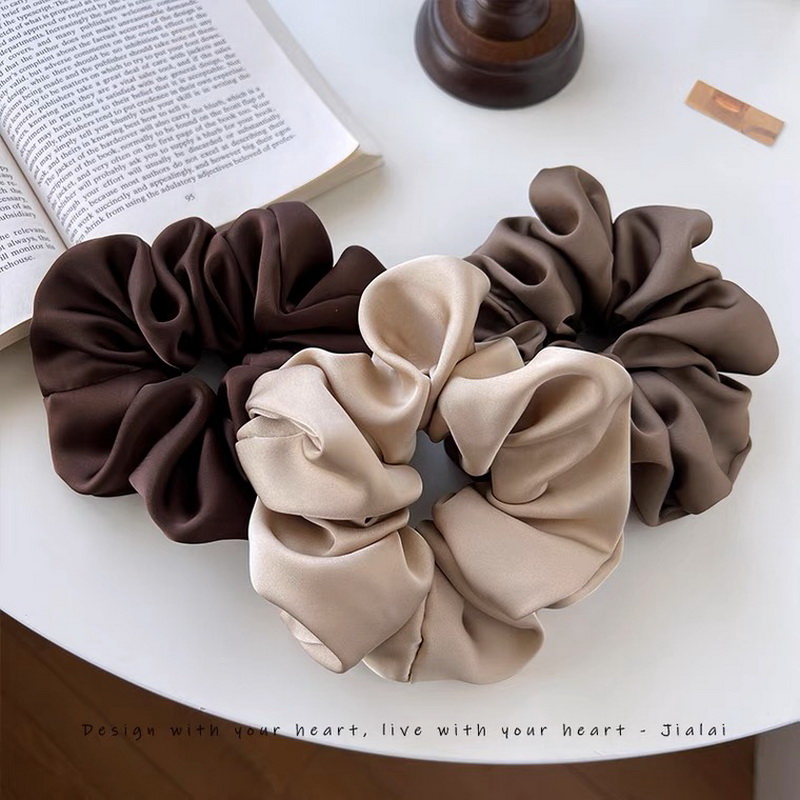 Coreano oversized seda scrunchie feminino elástico cetim faixas de cabelo grande laço de cabelo preto para meninas grandes hairbands acessórios para o cabelo