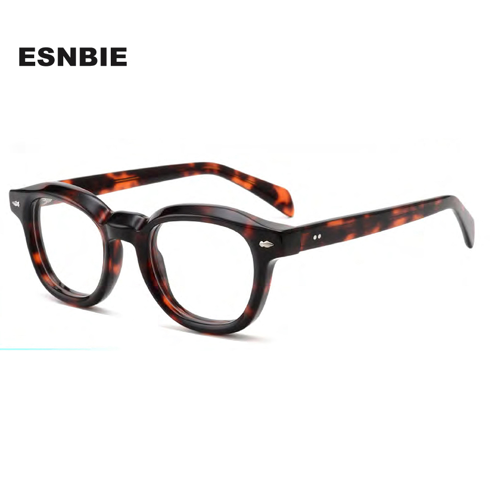 High-End Brand Thick Acetate Round Eyewear Frames Men Chunky Oval Prescription Eyeglasses For Women Rivet Spectacles Frame