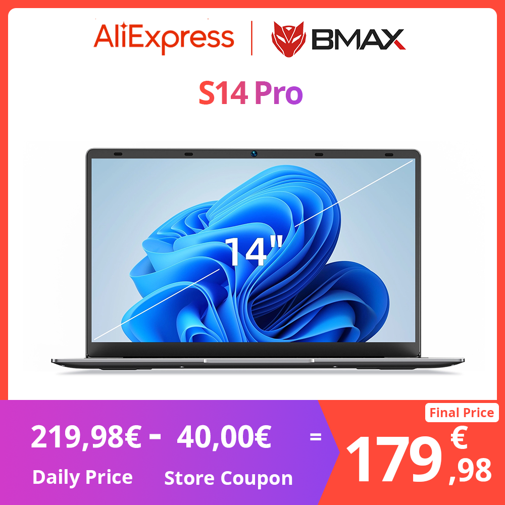 BMAX S14 Pro Intel N5000 CPU 1920*1080 14 Polegada Laptop 8GB RAM 256GB SSD Windows 11 Notebook Dual Wifi USB laptop PC