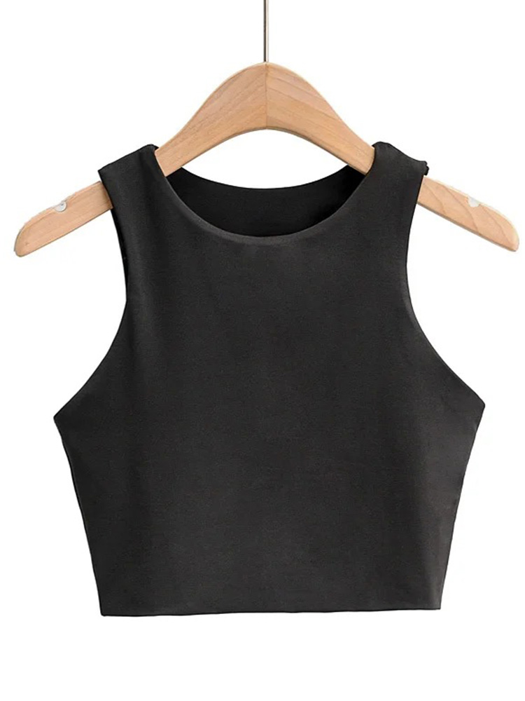 เสื้อกล้ามผู้หญิงผ้าไนลอนสองชั้น6สี2024ฤดูร้อนแฟชั่น