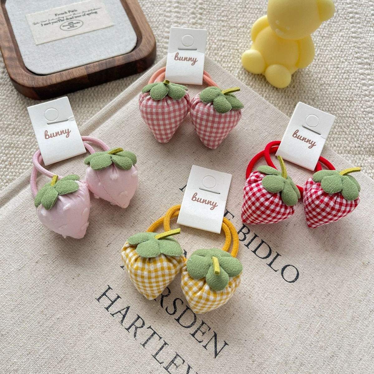 Cartoon Strawberry Elastic Hair Bands for Girls Hair Accessories Ponytail Holder Children Cotton Hair Tie Cute Rubber Bands