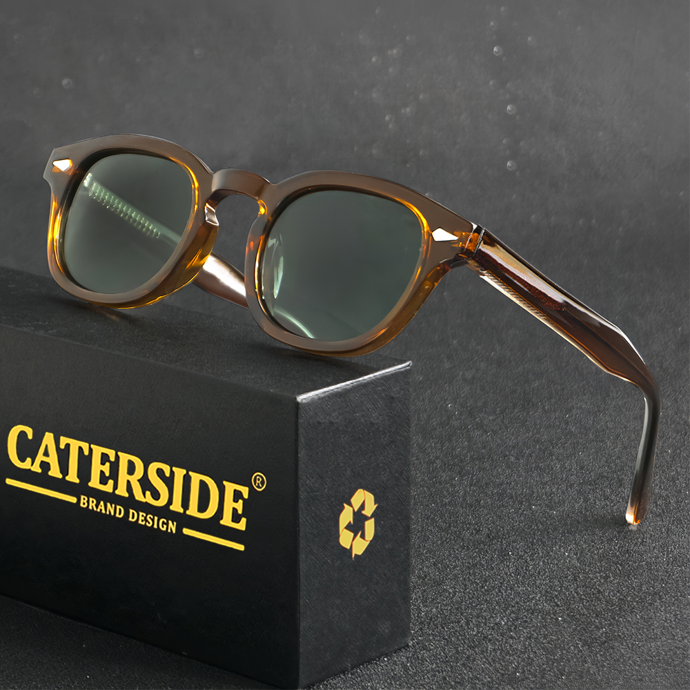 CATERSIDE gafas de sol Retro para hombre, gafas de sol redondas Punk con Pin de ácido propónico, gafas de sol de lujo para mujer, gafas deportivas de ocio para fiesta UV400