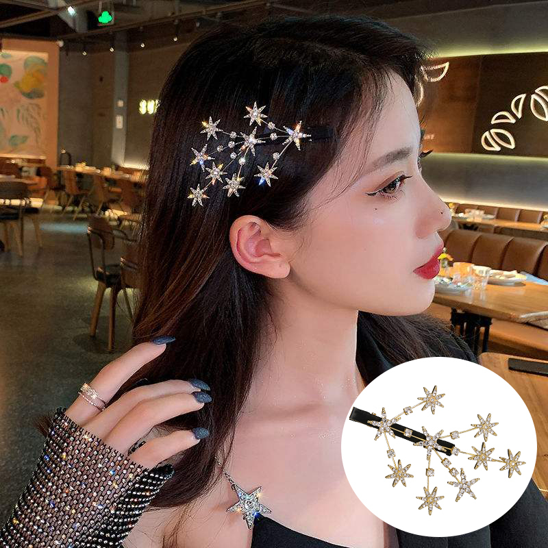 2022 Korea Nieuwe Zoete Kristal Haar Clip Hoofddeksels Voor Vrouwen Mode Meisje Goud Kleur Hairgrip Haaraccessoires Haarspeldjes Side Clip