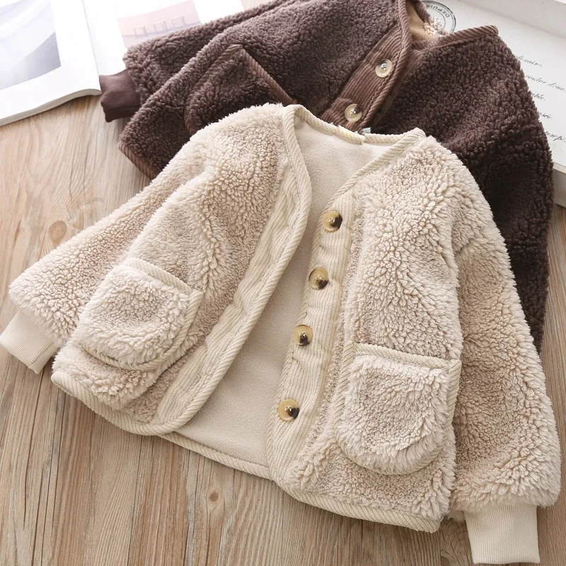 Ropa de Otoño Invierno 2026 para Niños y Niñas, Chaqueta de Terciopelo Suave y Cálida para Niñas de 0 a 5 Años