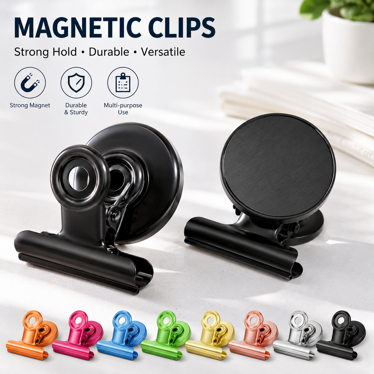 Strong Magnets Magnetic Clips Bulldog Clips Heavy Duty Magnetic Clips Perfect for Whiteboard Magnets Photo Displays Home