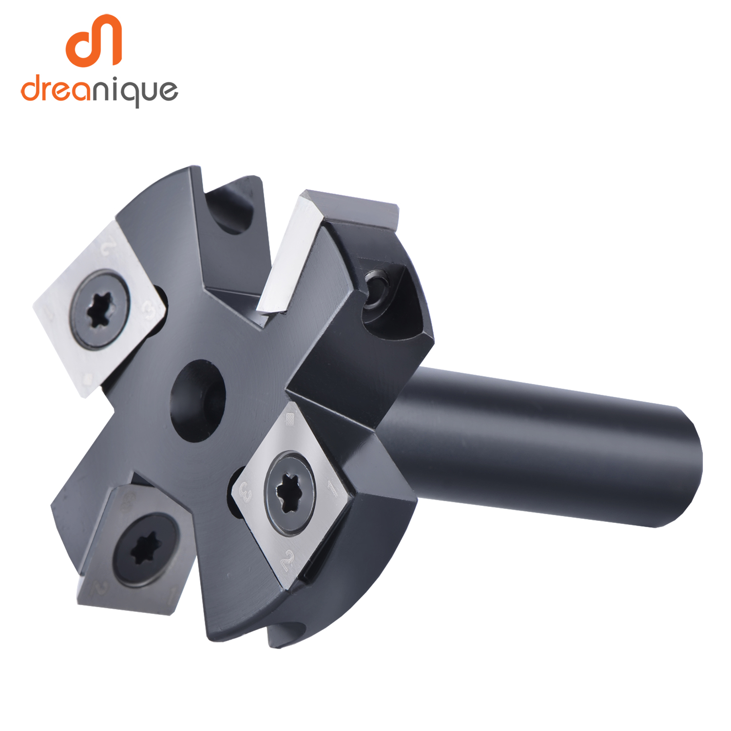 Dreanique 2 flautas plaina de madeira bit 38mm 45mm diâmetro de corte 8 12mm haste spolboard superfície roteador bits inserção laje de carboneto