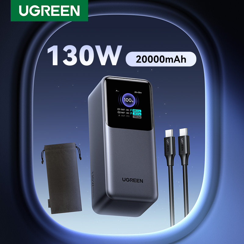 UGREEN Nexode 130W/200W 20000mAh 25000mAh Power Bank Portatile PD Batteria Esterna per Laptop Notebook Ricarica Rapida