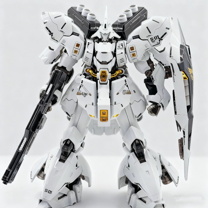 RG 1/144 MSN-04 Sazabi White Star Version Model do Składania Figurki Akcji z Naklejkami Kolekcjonerska Zabawka Mecha Dekoracja Biurka Prezent dla Chłopca