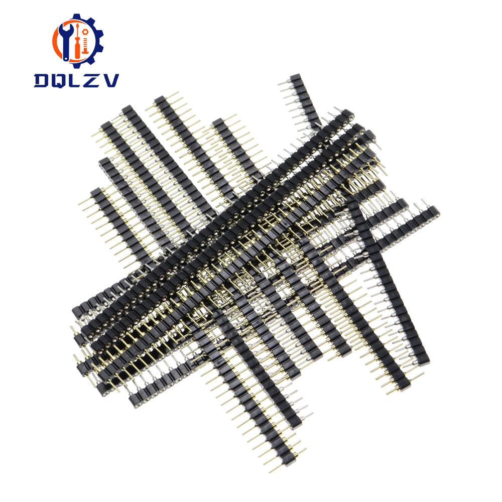 5 Buah 1 * 40Pin 2.54MM Pitch Baris Tunggal Perempuan/Laki-laki SMD Jarum Lurus Lubang Bulat Pin Header Kaki Tembaga Berlapis Emas