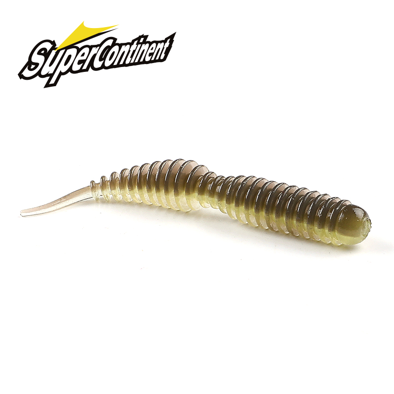 Supercontinente isca de minhoca isca macia Tanta 40mm 63mm iscas de pesca cheiro com sais isca de pesca de silicone macio frete grátis