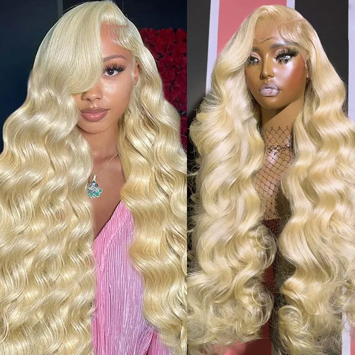 36 polegadas # 613 mel loira 220% densidade onda do corpo 13x4 13x6 hd peruca frontal do laço transparente perucas de cabelo humano brasileiro para mulher