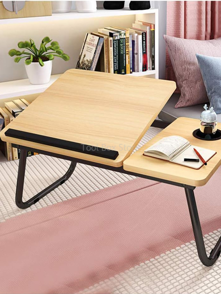 Mesa para ordenador portátil, escritorio plegable para ordenador con portavasos para cama, sofá, escritorio plegable para ordenador portátil, muebles de oficina para el hogar