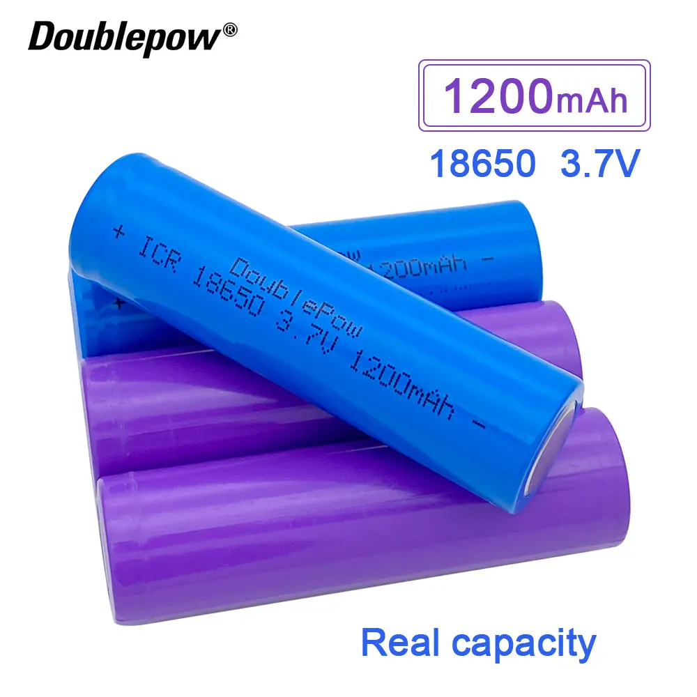 NOVA bateria Doublepow 18650 3.7V 1200mAh bateria recarregável de íon-lítio TURE CAPACITY PARA LANTERN